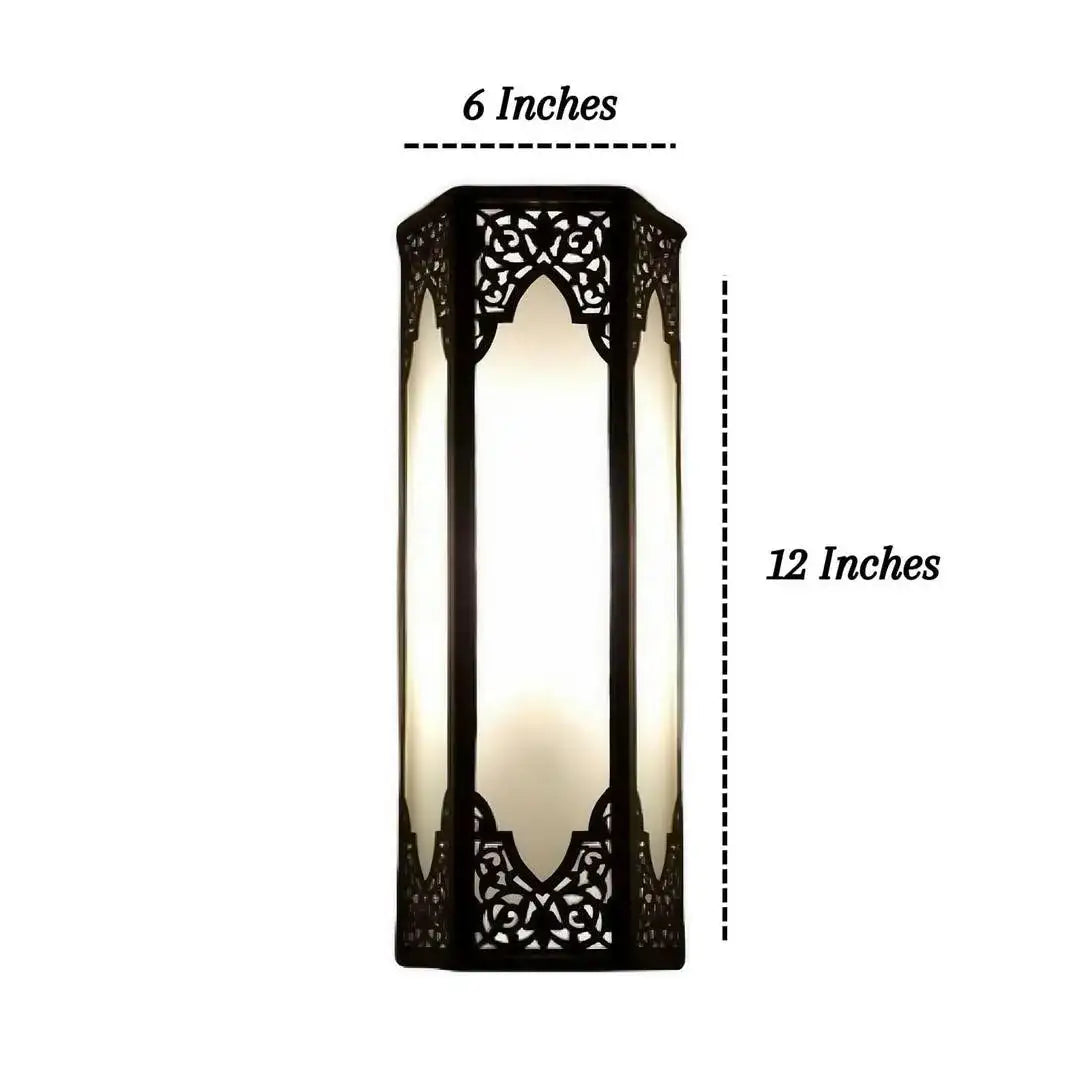 Modern Black Cut-Out Wooden Wall Light (12x6x4 Inch) – Laser-Cut MDF LED Ambient Wall Sconce (SKU: MZ637748 / 637748)