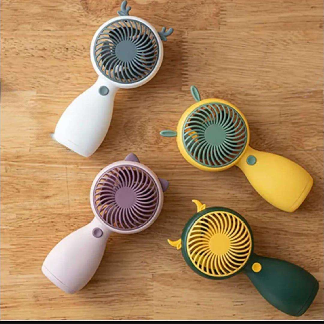 Rechargeable Animal Ears Fan – Cute Portable Handheld & Desktop Cooling Fan with USB