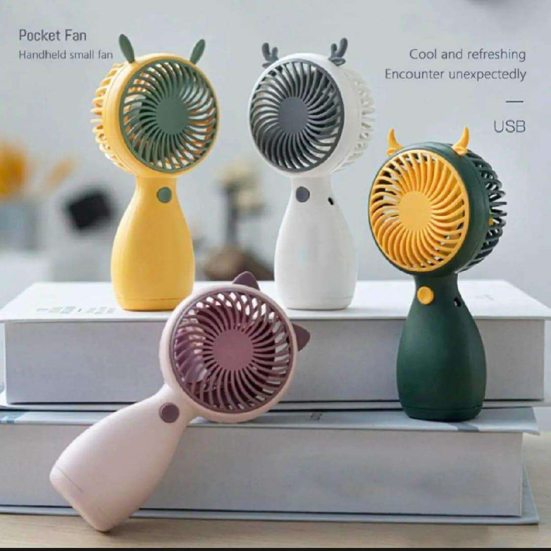 Rechargeable Animal Ears Fan - Cute Portable Handheld & Desktop Cooling Fan with USB - Nexamart Pakistan (image 2)