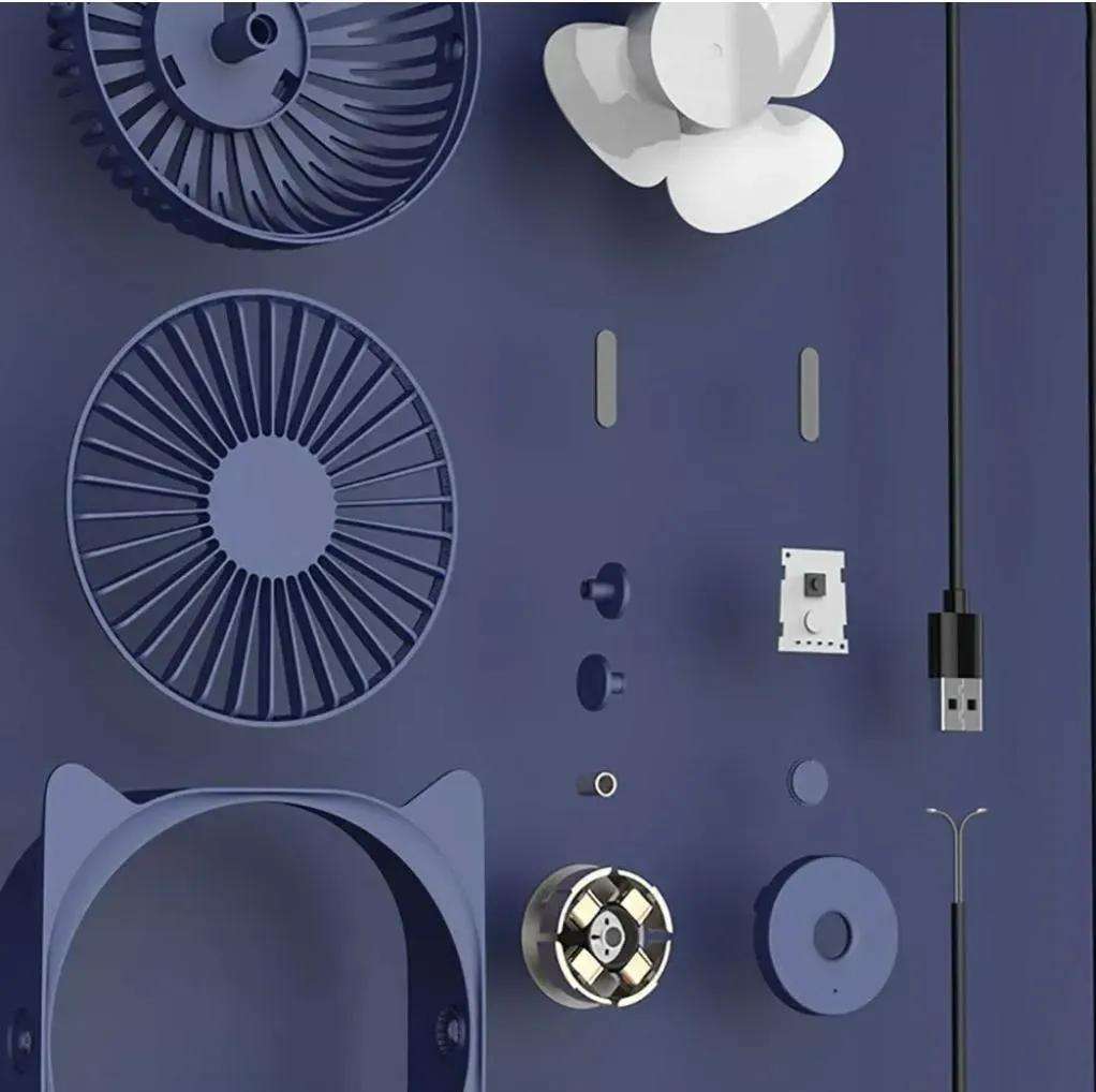Green Cat Design Portable Fan - Cute USB Rechargeable Handheld & Desktop Cooling Fan - Nexamart Pakistan (image 3)