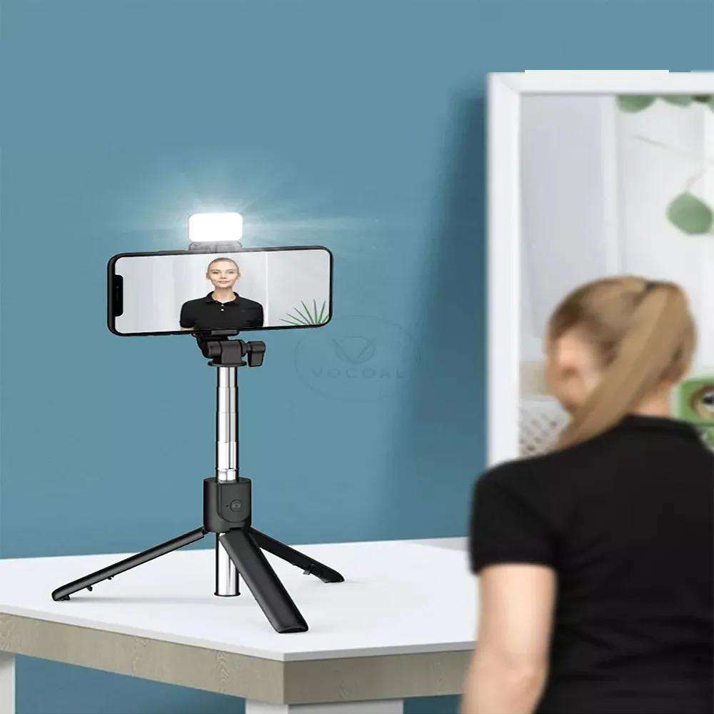 3-in-1 Foldable Selfie Stick Tripod with LED Fill Light & Wireless Bluetooth Remote Shutter