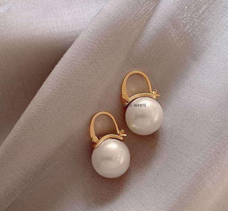 Gold Plated Pearl Earrings for Women - Elegant Classic Drop & Stud Pearl Jewelry - Nexamart Pakistan (image 3)