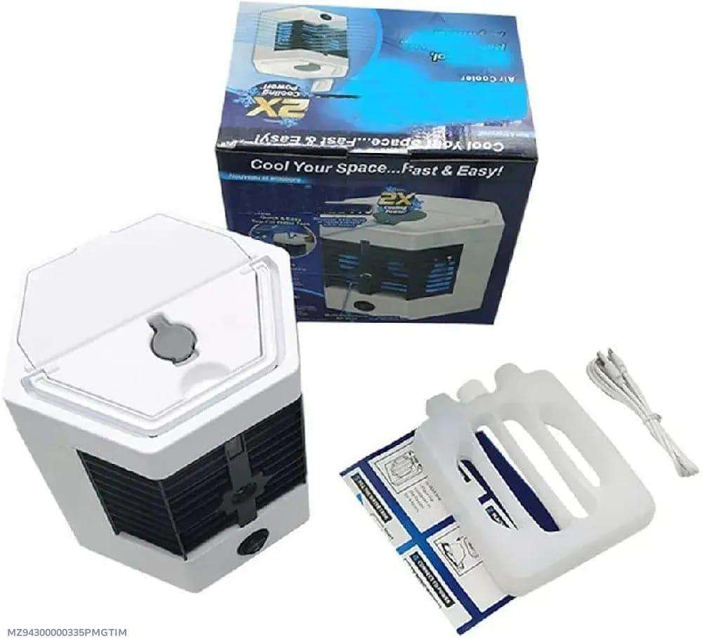 Mini Portable Air Cooler (White ABS) - Personal Desktop Cooling Fan & Mist Humidifier - Nexamart Pakistan