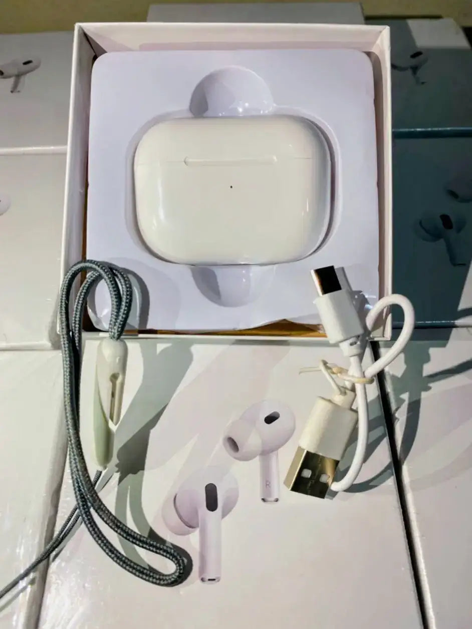 AirPods Pro 2 Deep Bass Wireless Earbuds - Bluetooth 5.3 ANC Noise Cancelling Headphones (White)