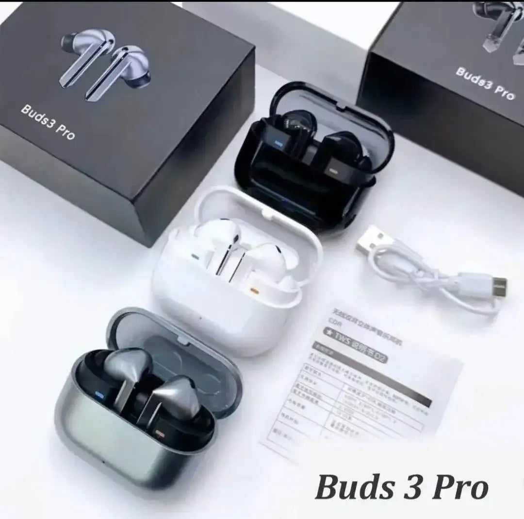 Wireless Bluetooth 5.3 Earbuds with ANC - Fast Charging TWS Earphones with Heavy Bass (Black/White)