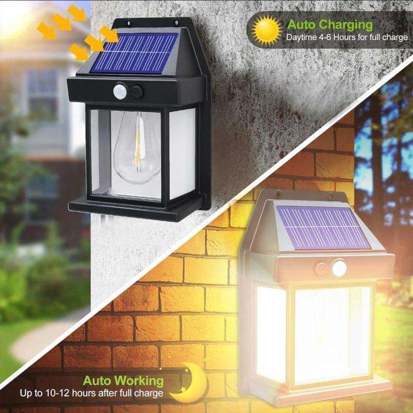 Solar Sensor Motion Wall Lamp – Outdoor Waterproof ABS Plastic Rechargeable Security Light (SKU: MZ607151 / 607151)