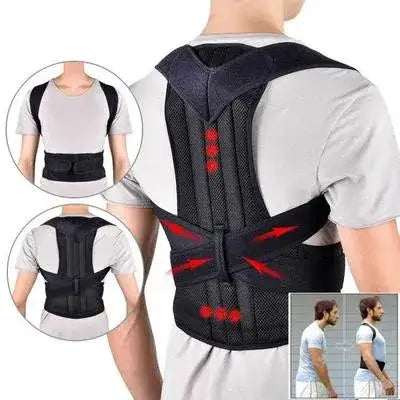 Adjustable Breathable Mesh Posture Corrector Belt – Back & Shoulder Support Brace for Men