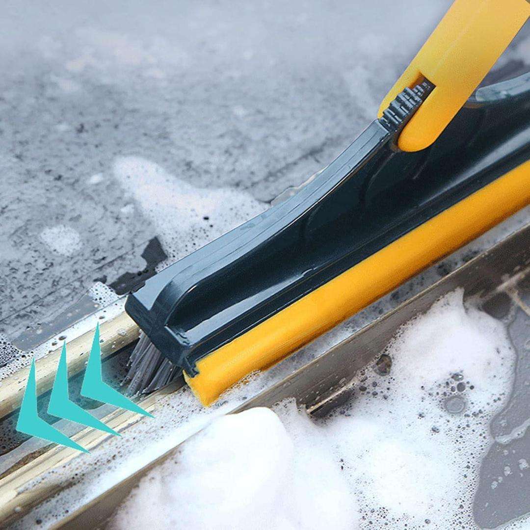 2-in-1 Magnetic Cleaning Brush – Multipurpose Gap & Window Track Scrubber Tool (Yellow ABS)