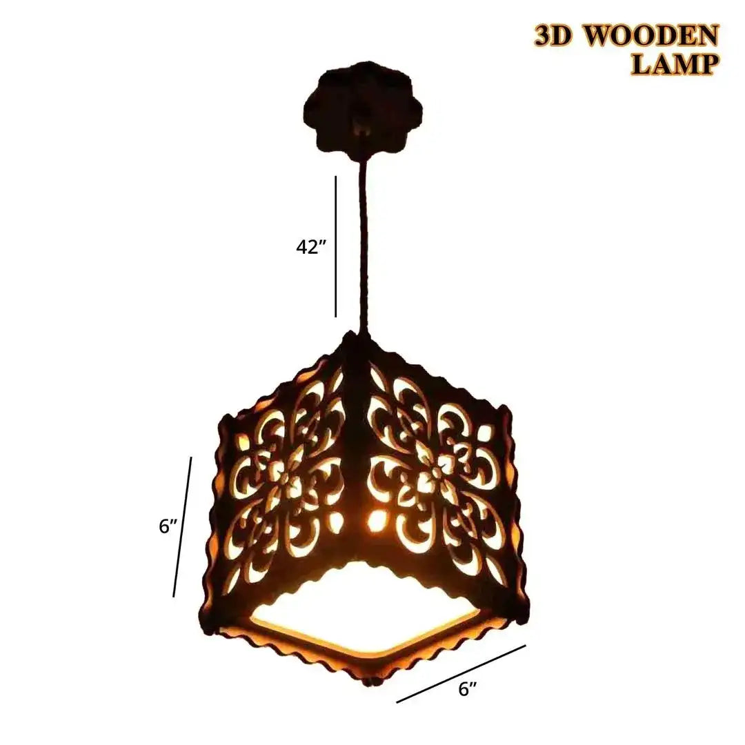 Warm Floral Wooden Ceiling Lamp – Laser-Cut MDF Ambient Flush Mount Light for Bedroom & Living Room (SKU: MZ450021 / 450021)