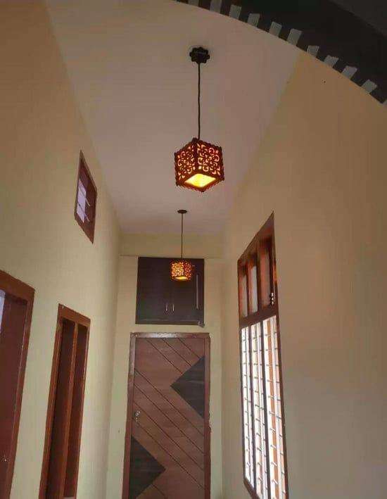 Warm Floral Wooden Ceiling Lamp – Laser-Cut MDF Ambient Flush Mount Light for Bedroom & Living Room (SKU: MZ450021 / 450021)