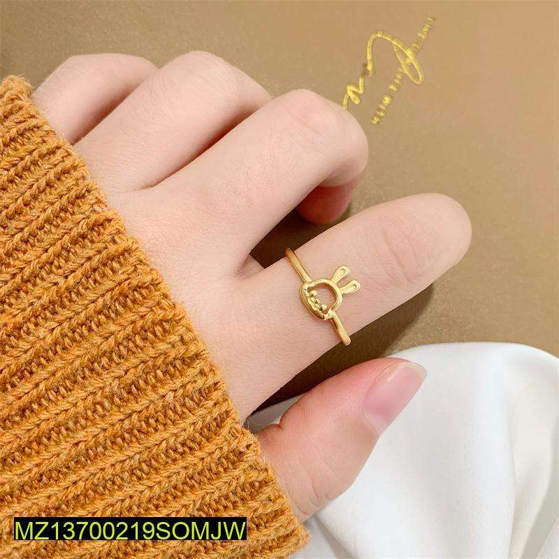 Golden Bunny Ring for Women - Adjustable Chic Cute Animal Ring & Trendy Finger Jewelry - Nexamart Pakistan (image 2)
