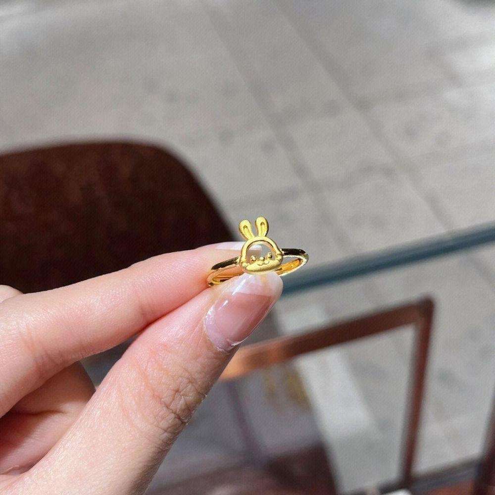 Golden Bunny Ring for Women – Adjustable Chic Cute Animal Ring & Trendy Finger Jewelry
