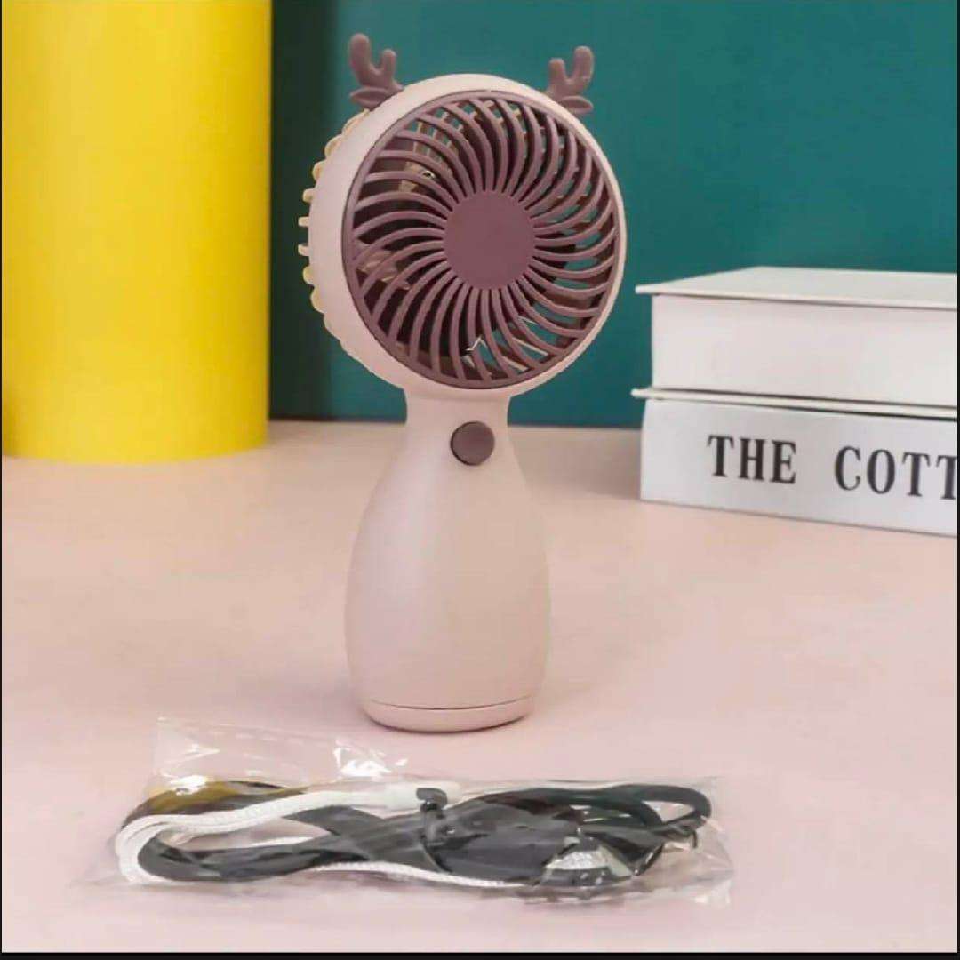 Rechargeable Animal Ears Fan – Cute Portable Handheld & Desktop Cooling Fan with USB