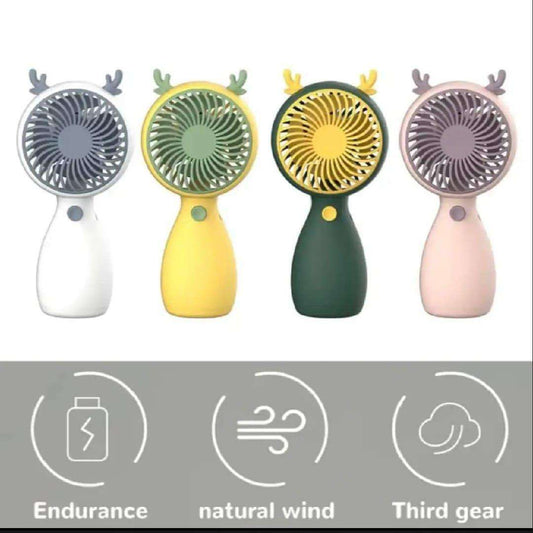 Rechargeable Animal Ears Fan - Cute Portable Handheld & Desktop Cooling Fan with USB - Nexamart Pakistan