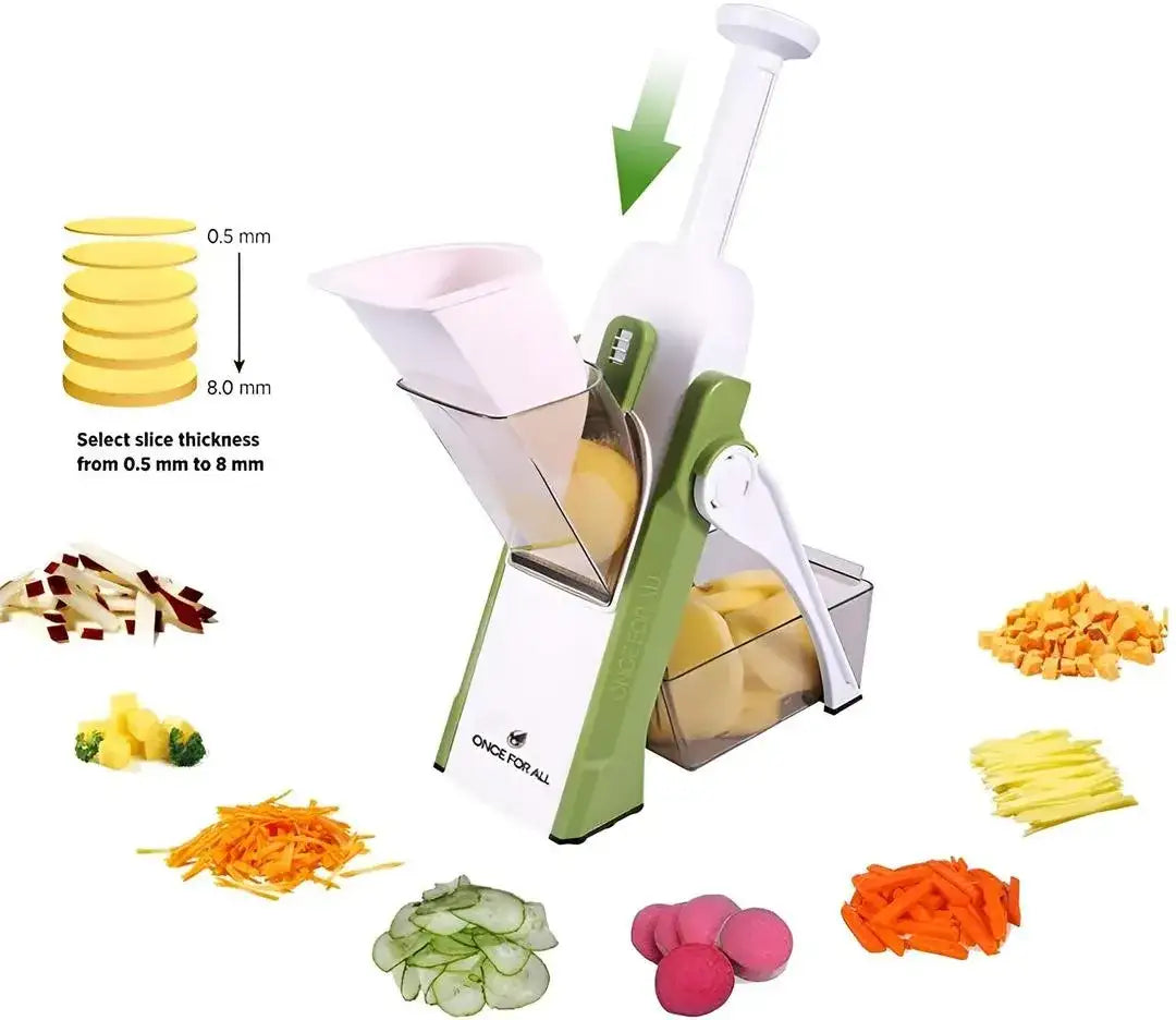 5-in-1 Multi-Functional Vegetable & Fruit Slicer - Adjustable Thickness Chopper & Dicer for Kitchen - Nexamart Pakistan (image 3)