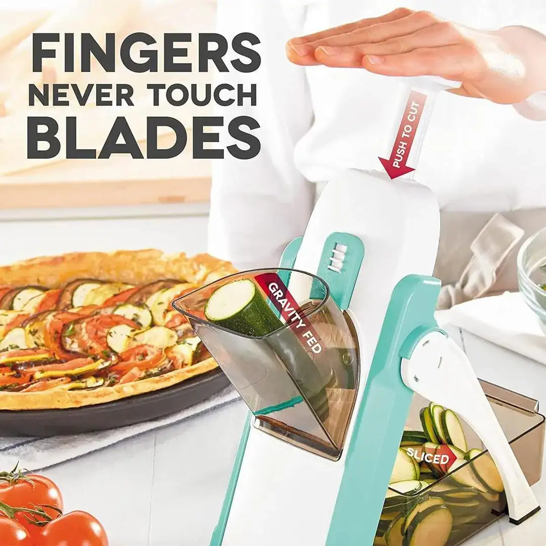 5-in-1 Multi-Functional Vegetable & Fruit Slicer – Adjustable Thickness Chopper & Dicer for Kitchen