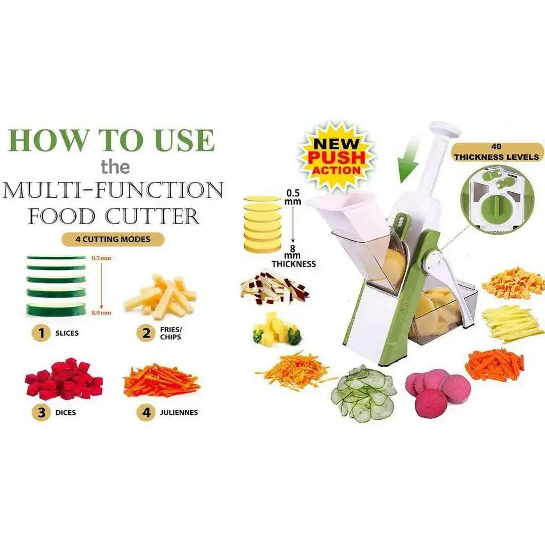 5-in-1 Multi-Functional Vegetable & Fruit Slicer – Adjustable Thickness Chopper & Dicer for Kitchen
