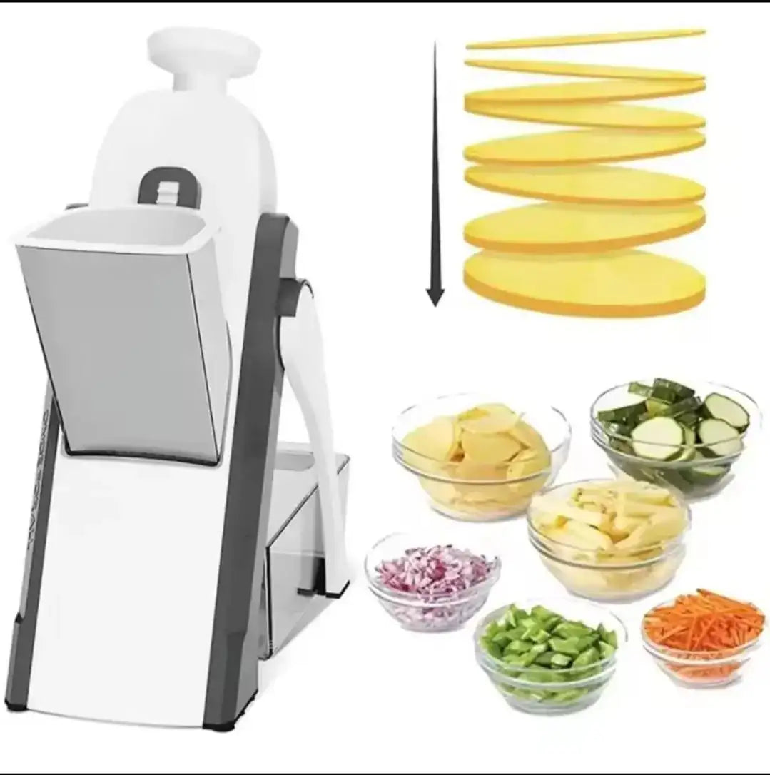 5-in-1 Multi-Functional Vegetable & Fruit Slicer – Adjustable Thickness Chopper & Dicer for Kitchen