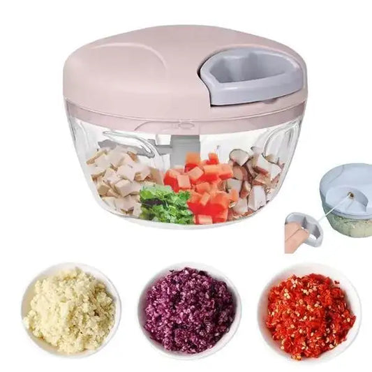 Manual Food Chopper ABS Plastic - Multi-Purpose Handheld Vegetable, Onion & Spice Chopper for Kitchen - Nexamart Pakistan