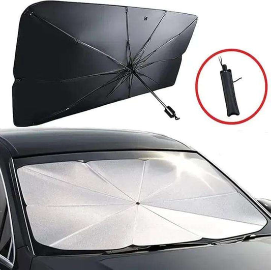 Foldable Car Windshield Sun Shade Umbrella – UV Reflective Heat Shield Protector for Front Window