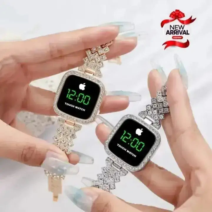 Digital Display Women's Bracelet Square Touch Watch – Elegant LED Touch Screen Wristwatch & Jewelry Set