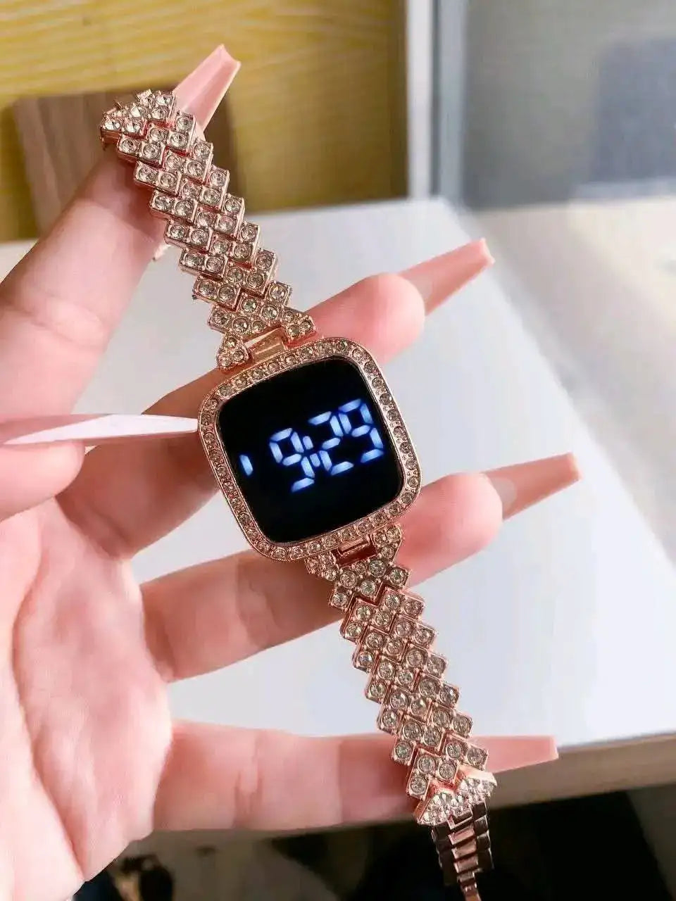 Digital Display Women's Bracelet Square Touch Watch – Elegant LED Touch Screen Wristwatch & Jewelry Set