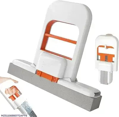 Mini Mop with Water Absorbent Sponge (White, 24.8x15cm) – Portable Handheld Squeeze Mop for Kitchen, Glass & Desk