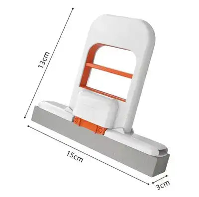Mini Mop with Water Absorbent Sponge (White, 24.8x15cm) – Portable Handheld Squeeze Mop for Kitchen, Glass & Desk