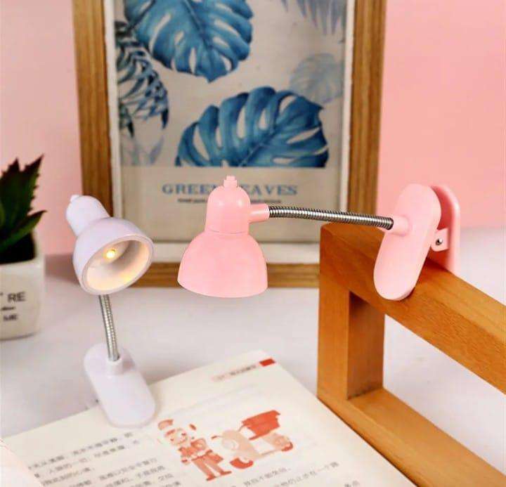 LED Clamp Lamp (Pink & White) – Portable Study & Reading Clip Light with Flexible Adjustable Neck (SKU: MZ491823 / 491823)