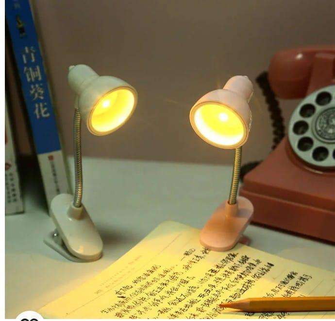 LED Clamp Lamp (Pink & White) – Portable Study & Reading Clip Light with Flexible Adjustable Neck (SKU: MZ491823 / 491823)