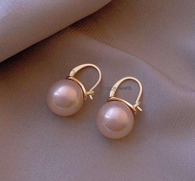 Gold Plated Pearl Earrings for Women - Elegant Classic Drop & Stud Pearl Jewelry - Nexamart Pakistan (image 2)