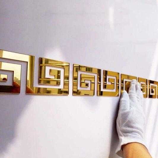 Golden Wall Mirror Set for Home & Office Decor - Antique Metallic Accent Wall Hanging - Nexamart Pakistan