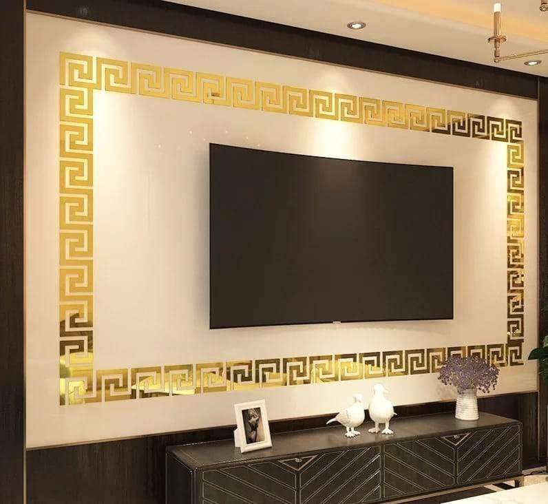 Golden Wall Mirror Set for Home & Office Decor – Antique Metallic Accent Wall Hanging (SKU: MZ356944)